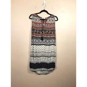 BeachLunchLounge Womens Boho Midi Shift Dress S Coastal Hippie Beach Festival